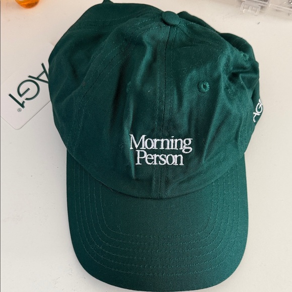 AG1 Accessories - AG1 Unisex Dark Green 'Morning Person' Baseball Hat Cap NWT